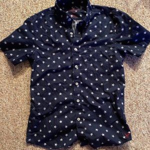 American Eagle Navy Button Up Short Sleeve (XS)